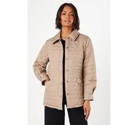 Womens Quilted Padded Collar Short Puffer Coat Mink 8