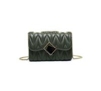 Quilted Pattern 3 Compartments Cross Body Bag JFY Green One Size