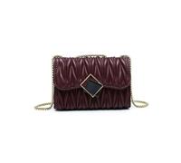 Quilted Pattern 3 Compartments Cross Body Bag JFY Wine One Size