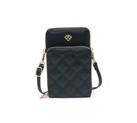 Quilted Pattern Two Zipped Compartment Phone Bag / Purse JFY Black One Size