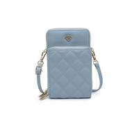 Quilted Pattern Two Zipped Compartment Phone Bag / Purse JFY Blue One Size