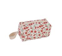 Quilted Pencil Case Gardenia Cosmetic Bag Aesthetic Cute Travel Toiletry Pouch Organizer Makeup Brushes Storage for Women(Rot)