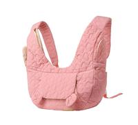 Quilted Pet Carrier Sling Bag for Small Dogs & Cats, 45x17cm - Foldable Lightweight Front Backpack for Travel, Outdoor Adventures & Walks, Stylish Pet Supplies (Pink)