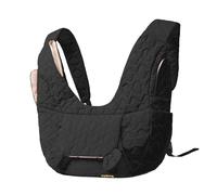 Quilted Pet Carrier Sling Bag for Small Dogs & Cats, 45x17cm - Foldable Lightweight Front Backpack for Travel, Outdoor Adventures & Walks, Stylish Pet Supplies (Black)
