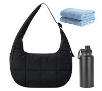 Quilted Piffon Tote Bag, Lightweight Under The Wallet Underarm Puffts Crescent Bag, Large Capacity Puffted Bottle, Towel, Leisure Bag For Makeup, 1, Se référer au descriptif, Refer to description