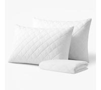 Quilted Pillow Protectors 2 Pack | Envelope Closure Soft Touch Microfiber Pillow Protector | OEKO Tax Certified & Anti Allergy Pillow Cover (2 Pack, 50x75 cm)