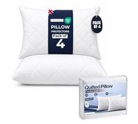 Quilted Pillow Protectors Pack of 4 | OEKO-TEX Certified & Microfibre Pillow Protector with Envelope Closure | Machine Washable, Breathable & Dust Mite Proof Pillowcase Protectors (4 Pack, 50X75cm)