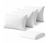 Quilted Pillow Protectors Pack of 4 | OEKO-TEX Certified & Microfibre Pillow Protector with Envelope Closure | Machine Washable, Breathable & Dust Mite Proof Pillowcase Protectors (4 Pack, 50X75cm)