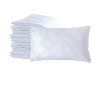 Quilted Pillow Protectors With Zip 4 Pack - white Pillow Cases Waterproof -Microfiber Anti Allergy Featherproof pillow covers - Dust mite Pillow case protector layer (50cm x 75cm)