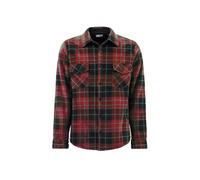 Quilted Plaid Pattern Thermal Long Sleeve Winter Jacket Heat Holders Red XL