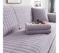 Quilted Plush Sofa Cover - Thick Non-Slip Couch Slipcover with Pet & Winter Protection, Soft Seat Cushion Protector for Living Room(Grey,70 x 70 cm)