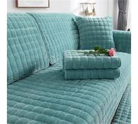 Quilted Plush Sofa Cover - Thick Non-Slip Couch Slipcover with Pet & Winter Protection, Soft Seat Cushion Protector for Living Room(Green,110 x 110 cm)