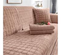 Quilted Plush Sofa Cover - Thick Non-Slip Couch Slipcover with Pet & Winter Protection, Soft Seat Cushion Protector for Living Room(Camel,110 x 160 cm)