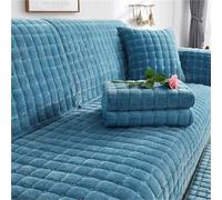 Quilted Plush Sofa Cover - Thick Non-Slip Couch Slipcover with Pet & Winter Protection, Soft Seat Cushion Protector for Living Room(Blue,70 x 180 cm)