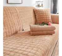 Quilted Plush Sofa Cover - Thick Non-Slip Couch Slipcover with Pet & Winter Protection, Soft Seat Cushion Protector for Living Room(Khaki,90 x 180 cm)