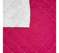 Quilted Polycotton Fabric 2oz Wadding Backed Quilting Padded Diamond Versatile Craft Upholstery Material | 45" - 114cm Wide (per Metre, Cerise Pink)