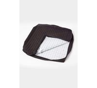 HOMESCAPES Black Armchair Booster Cushion Cover 50 cm Square 100% Polyester Washable Seat Pad Case Soft Removable Quilted Cover with Zip