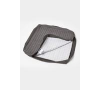 HOMESCAPES Grey Armchair Booster Cushion Cover 50 cm Square 100% Polyester Washable Seat Pad Case Soft Removable Quilted Cover with Zip