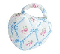Quilted Polyester Cosmetic Storage Pouches Heart Shape Bag for Daily Essential and Toiletries Bag Makeup Travel Bags Women Toiletry Small Case