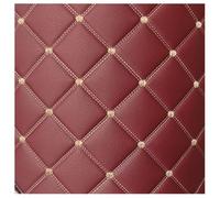Quilted PU Fabric 3.0mm Leatherette Vinyl Leather Cloth Upholstery Fabric Material，Soft Smooth Vinyl Upholstery，Does Not Wrinkle Easily，Sell by Meter(Wine red,1.6x1m)