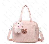 Quilted Puffy Crossbody Bag for Women Lightweight Soft Padded Crossbody Purse Cute Cross Handbag Trendy Quilted Shoulder Bag All-Match Nylon Handbag Travel Duffle Sling Bags (Pink)