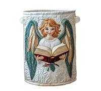 Quilted Round Laundry Basket 55x40cm, Large Capacity Fabric Clothes Hamper, Foldable Storage Basket for Bathroom, Bedroom & Laundry Room, Decorative Laundry Organiser (U)