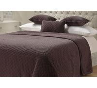Quilted Stitch Jacquard Velvet Touch Throw Blanket - Bed Throw Sweet Dreams Mauve 230cm x 260cm