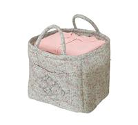 Quilted Storage Basket | Floral Foldable Quilted Tote Bag - Large Shopping Basket with Handles | for Home Picnic Shopping Travel Car Bedroom Diaper Clothes Makeup, Green, Se référer au descriptif