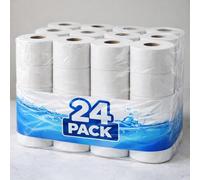 Quilted Toilet Roll - Luxuriously Soft 24 Toilet Paper Tissues Roll - White Tissue Paper Sheets | Bulk Toilet Rolls - Strong and Absorbent Toilet Tissue Mini Rolls 2-Ply-White, Pack of 24 (210 Sheets)