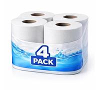 Quilted Toilet Roll - Luxuriously Soft 4 Toilet Paper Tissues Roll - White Tissue Paper Sheets | Bulk Toilet Rolls - Strong and Absorbent Toilet Tissue Mini Rolls 2-Ply-White, Pack of 4 (210 Sheets)