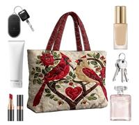 Quilted Tote Bag for Women Bird Flower Pattern Duffle Bag | Quilted Weekender Tote for Women Travelers Busy Moms Students Commuters Office Casual Shopping Weekend Getaways Travel Beach
