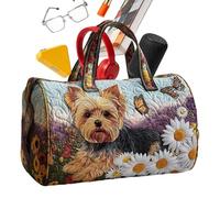 Quilted Tote Bag - Retro Animal Print Duffle, Lightweight Padded Shoulder Purse with Multiple Interior Pockets, Large Capacity Top Handle Carrier, Ideal for Workplace Travel School Errands