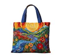 Quilted Tote Bags Canvas Tote Bag Unisex Spacious Casual Travel Handbag