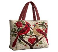 Quilted Tote, Weekender Tote - Quilted Duffle Tote - For Women Travellers Busy Moms Students Commuters Office Shopping Weekend Travel Beach Campus University, Cardinal, Please refer to the description