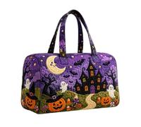 Quilted Travel Bag Large Capacity Halloween Pumpkin Tote