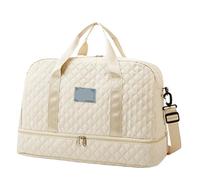 Quilted Travel Bag Sleek Multi-Purpose Duffle Bag for Daily Travel Stylish Quilted Lightweight Spacious Casual Functional(BJ21819 -White)
