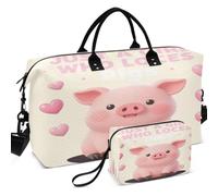 Quilted Travel Duffel Bag Set All-over Printed Mesh Divider pouching Lightweight for Toiletry Organizer Just A Girl Who