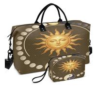 Quilted Travel Duffel Bag Set All-over Printed Trolley Sleeve Easy Storage for Toiletry Organizer Mystical Tarot Card