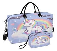 Quilted Travel Duffel Bag Set All-over Printed Trolley Sleeve Lightweight for All Seasons kawaii-style Pastel Goth Cute Creepy