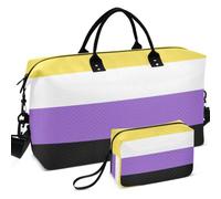 Quilted Travel Duffel Bag Set All-over Printed With Small pouching Easy Storage for Toiletry Organizer Non-binary Pride
