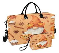 Quilted Travel Duffel Bag Set Wave Ultrasonic Quilted | Convertible Shape Easy Storage for All Seasons Thanksgiving Gnome Love Pumpkin Spice Cute Fall Yall