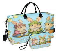 Quilted Travel Duffel Bag Set Wave Ultrasonic Quilted | Mesh Divider pouching Easy Storage for Toiletry Organizer Gnome A Lot Can Happen in 3 Days Cool Christian Easter Day