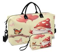 Quilted Travel Duffel Bag Set Wave Ultrasonic Quilted Trolley Sleeve Large Capacity for Daily Storage Mini Love Cute