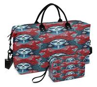 Quilted Travel Duffel Bag Set Wave Ultrasonic Quilted Trolley Sleeve Portable for All Seasons La Catrina Dia De Los