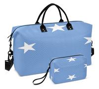 Quilted Travel Duffel Bag Set Wave Ultrasonic Quilted With Small pouching Lightweight for Toiletry Organizer, National Flag of the Federated States of, One Size, Retro