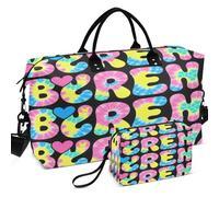 Quilted Travel Duffel Bag Set Wave Ultrasonic Quilted With Small pouching Portable for Daily Storage in My Double Digits