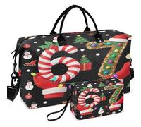 Quilted Travel Duffel Bag Set Wave Ultrasonic Quilted With Small pouching Portable for Daily Storage, 67 Christmas 6 7 Meme Pajamas Holiday Gen Alpha, One Size, Retro