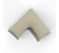 Quilted V Shaped Pillow with Free Flannel V Pillowcase 100% Brushed Cotton Pillowcase Soft Warm Cuddly Cosy orthopaedic Maternity Back Neck & Pregnancy Support Pillow Standard Size 74 x 34cm (Cream)