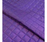 Quilted Waterproof Fabric 4oz Polyester with 100gsm Wadding 150cm Wide Box Design - Supplied by The Metre as Continuous Length (Purple, Sample (15cm x 15cm)