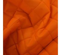 Quilted Waterproof Fabric 4oz Polyester with 100gsm Wadding 150cm Wide Box Design - Supplied by The Metre as Continuous Length (Fluorange, Per Metre (as one Length))